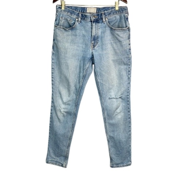 Everlane Men's Light Blue The Organic Slim Fit Jeans Distressed 32 32 - Picture 2 of 11